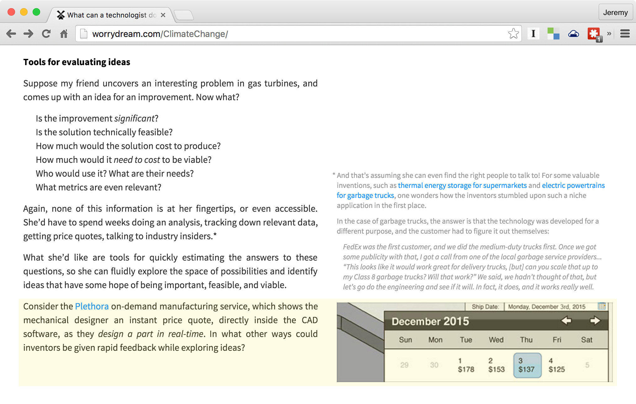 Bret Victor highlighted Plethora in his post on tools that give rapid feedback to help combat Climate Change. Bret Victor highlighted Plethora in his post on tools that give rapid feedback to help combat Climate Change.